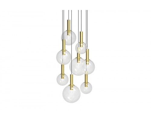 Sonneman Bubbles Chandelier - Satin Brass, 8-Light