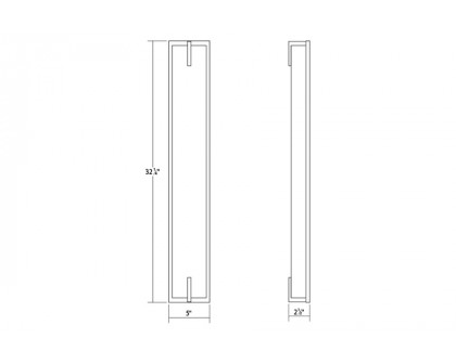 Sonneman New Edge Bath Bar - Polished Chrome, 32"