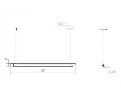 Sonneman Keel LED Pendant - Satin White, 44", 3000K