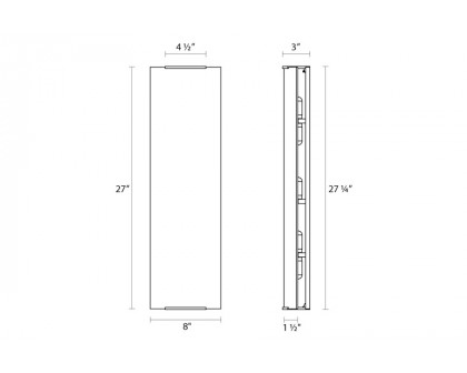 Sonneman Wave Vertical Bath Bar - Polished Chrome