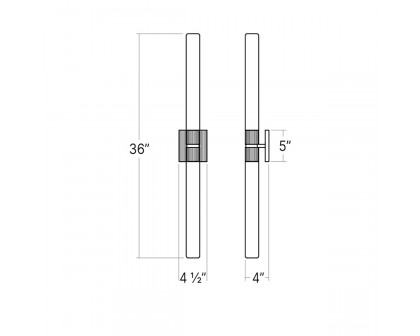 Sonneman Scepter Bath Bar - 36", Satin Brass