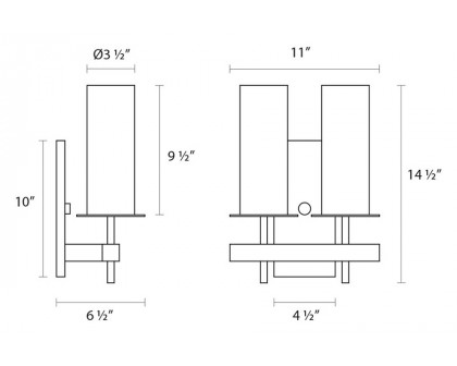 Sonneman - Tuxedo Double Sconce