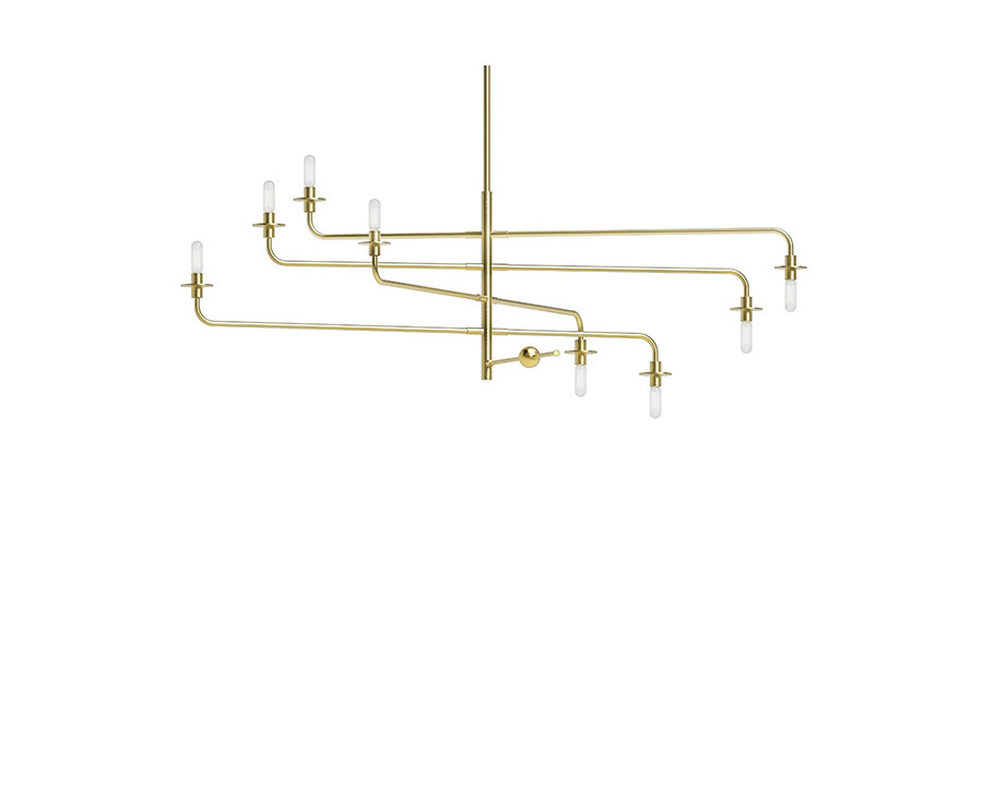 Sonneman Atelier Chandelier - Satin Brass, 8-Light