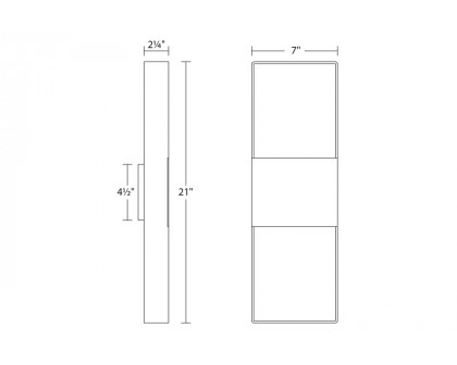 Sonneman Light Frames Up/Down LED Sconce - Textured White, 21"