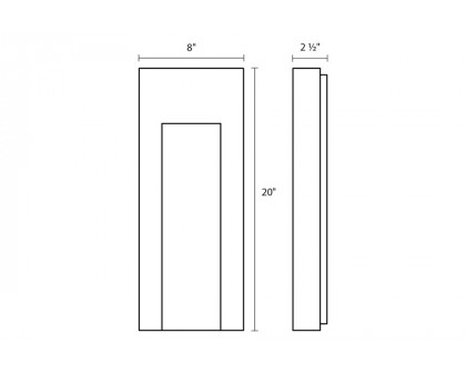 Sonneman - Inset Tall LED Sconce