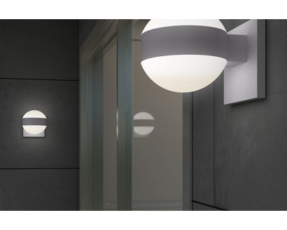 Sonneman REALS Up/Down LED Sconce - Textured Gray, Dome Lenses