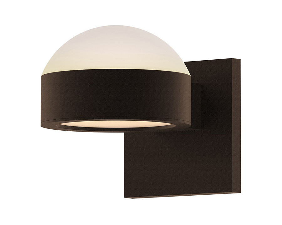 Sonneman REALS Up/Down LED Sconce - Textured Bronze, Dome Lens and Plate Lens