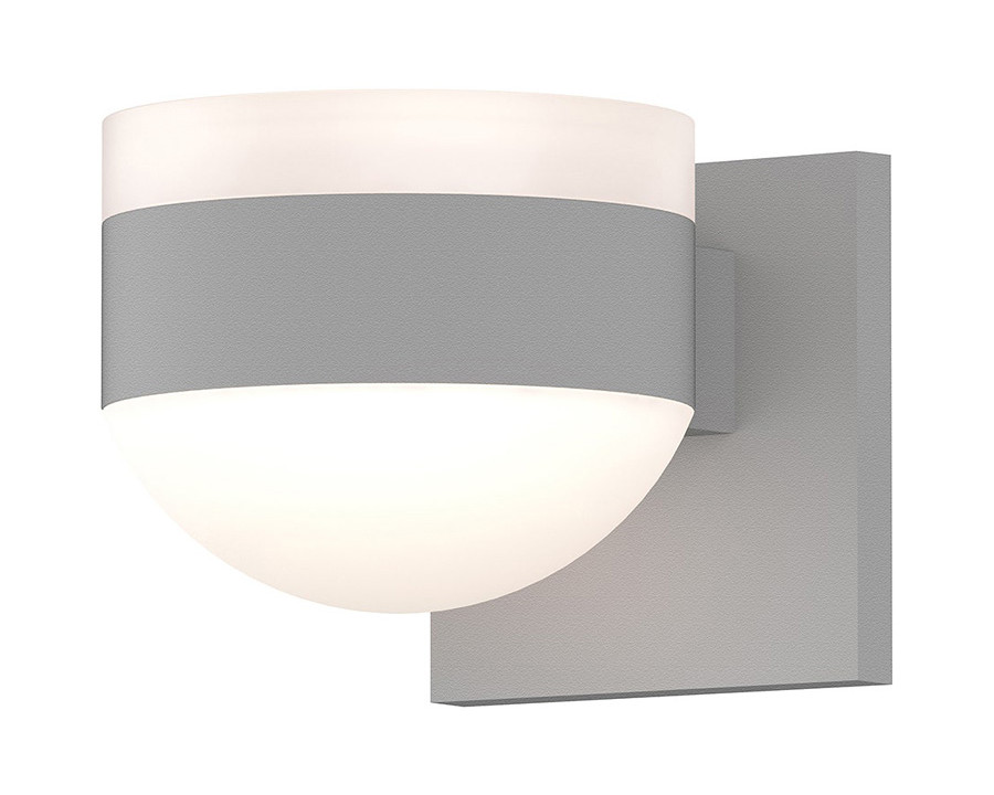 Sonneman REALS Up/Down LED Sconce - Textured White, White Cylinder Lens and Dome Lens