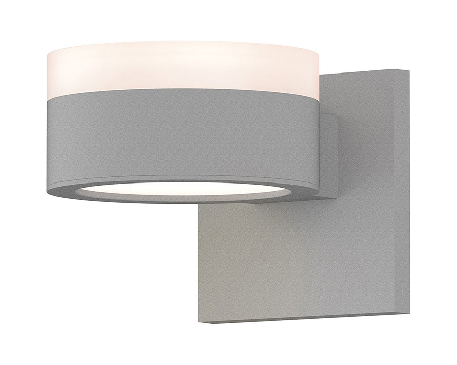 Sonneman REALS Up/Down LED Sconce - Textured White, White Cylinder Lens and Plate Lens