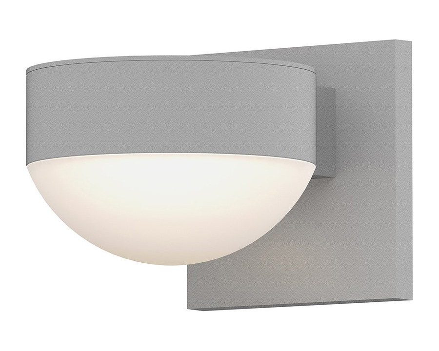 Sonneman REALS Up/Down LED Sconce - Textured White, Plate Lens and Dome Lens