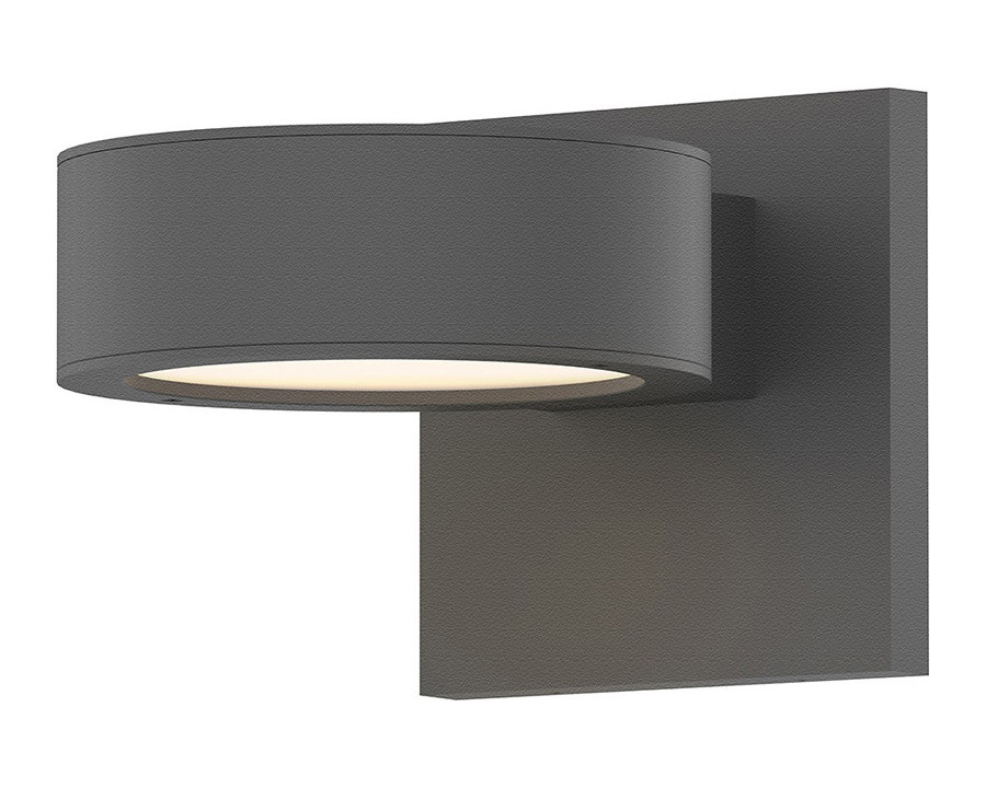 Sonneman REALS Up/Down LED Sconce - Textured Gray, Plate Lenses