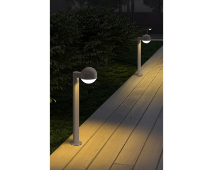 Sonneman REALS LED Bollard - Textured Gray, 16", Dome Cap and Dome LEns