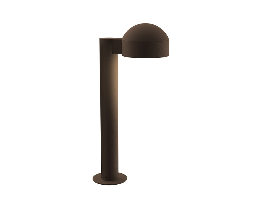 Sonneman REALS LED Bollard - Textured Bronze, 16", Dome Cap and Plate Lens