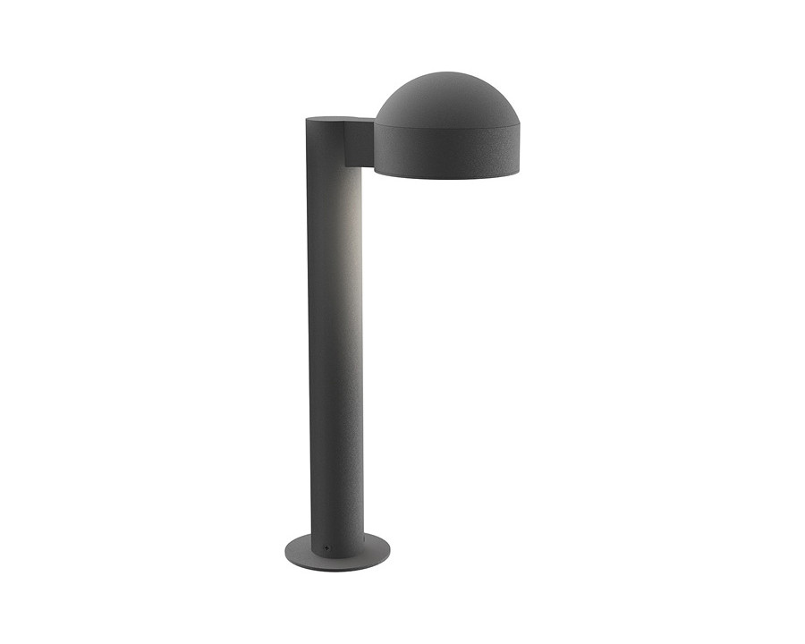 Sonneman REALS LED Bollard - Textured Gray, 16", Dome Cap and Plate Lens