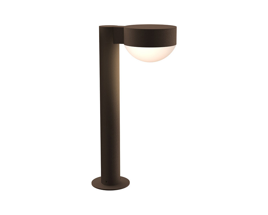 Sonneman REALS LED Bollard - Textured Bronze, 16", Plate Cap and Dome Lens