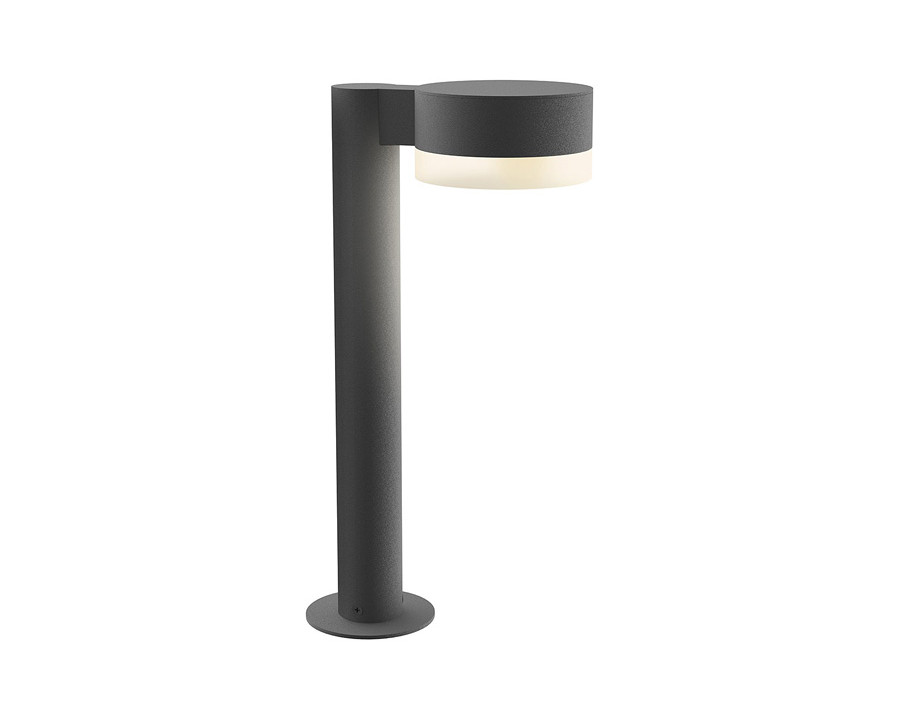 Sonneman REALS LED Bollard - Textured Gray, 16", Plate Cap and White Cylinder Lens