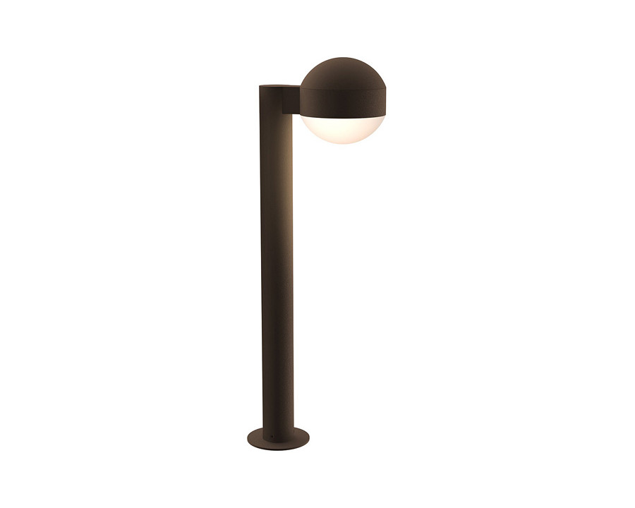 Sonneman REALS LED Bollard - Textured Bronze, 22", Dome Cap and Dome LEns