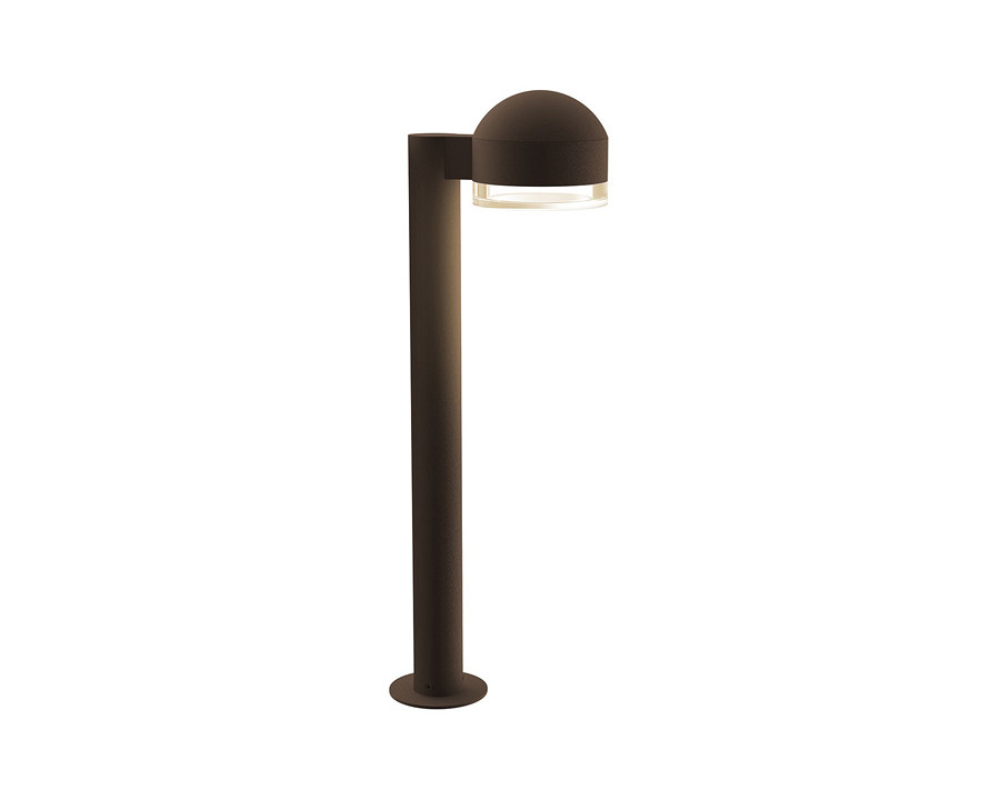 Sonneman REALS LED Bollard - Textured Bronze, 22", Dome Cap and Clear Cylinder Lens