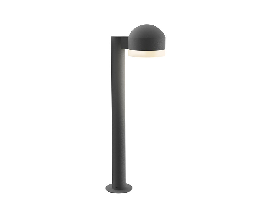 Sonneman REALS LED Bollard - Textured Gray, 22", Dome Cap and White Cylinder Lens