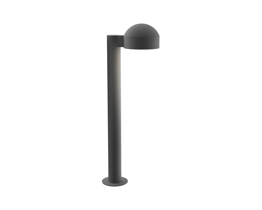 Sonneman REALS LED Bollard - Textured Gray, 22", Dome Cap and Plate Lens