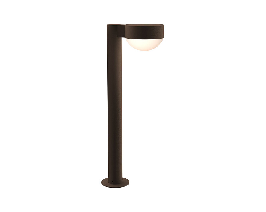 Sonneman REALS LED Bollard - Textured Bronze, 22", Plate Cap and Dome Lens