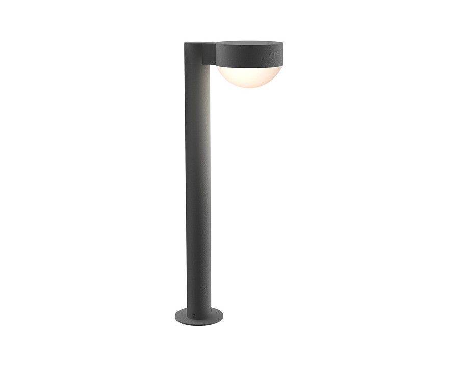 Sonneman REALS LED Bollard - Textured Gray, 22", Plate Cap and Dome Lens