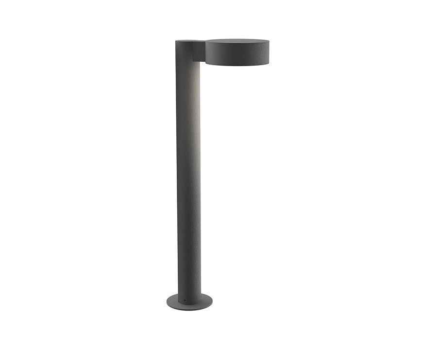 Sonneman REALS LED Bollard - Textured Gray, 22", Plate Cap and Plate Lens