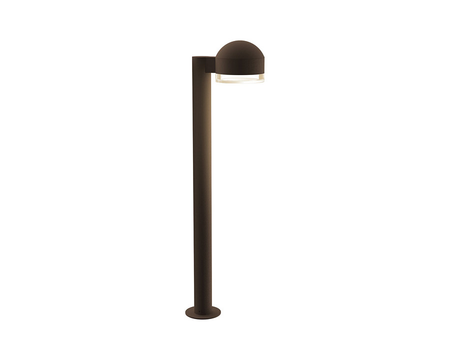 Sonneman REALS LED Bollard - Textured Bronze, 28", Dome Cap and Clear Cylinder Lens