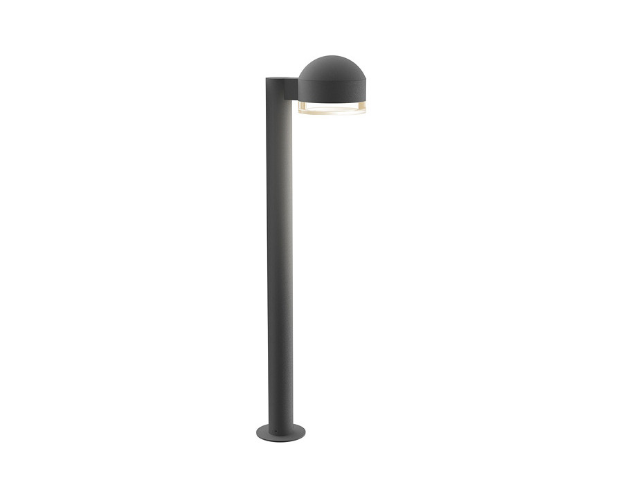 Sonneman REALS LED Bollard - Textured Gray, 28", Dome Cap and Clear Cylinder Lens