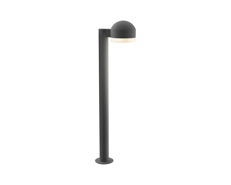 Sonneman REALS LED Bollard - Textured Gray, 28", Dome Cap and White Cylinder Lens