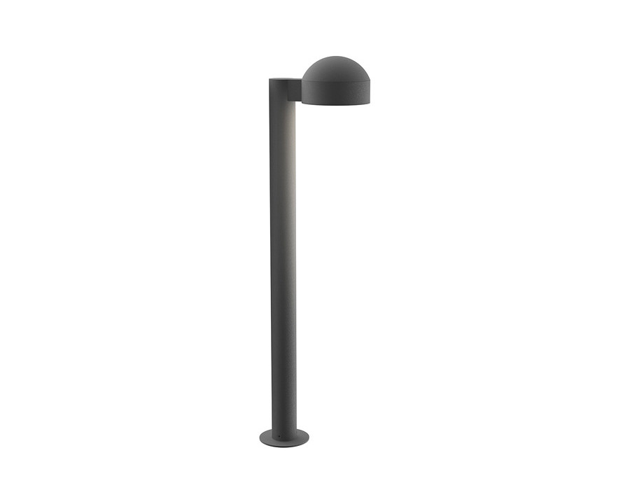 Sonneman REALS LED Bollard - Textured Gray, 28", Dome Cap and Plate Lens