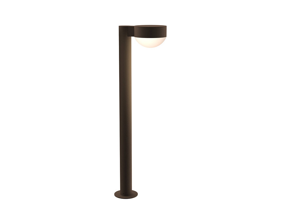 Sonneman REALS LED Bollard - Textured Bronze, 28", Plate Cap and Dome Lens