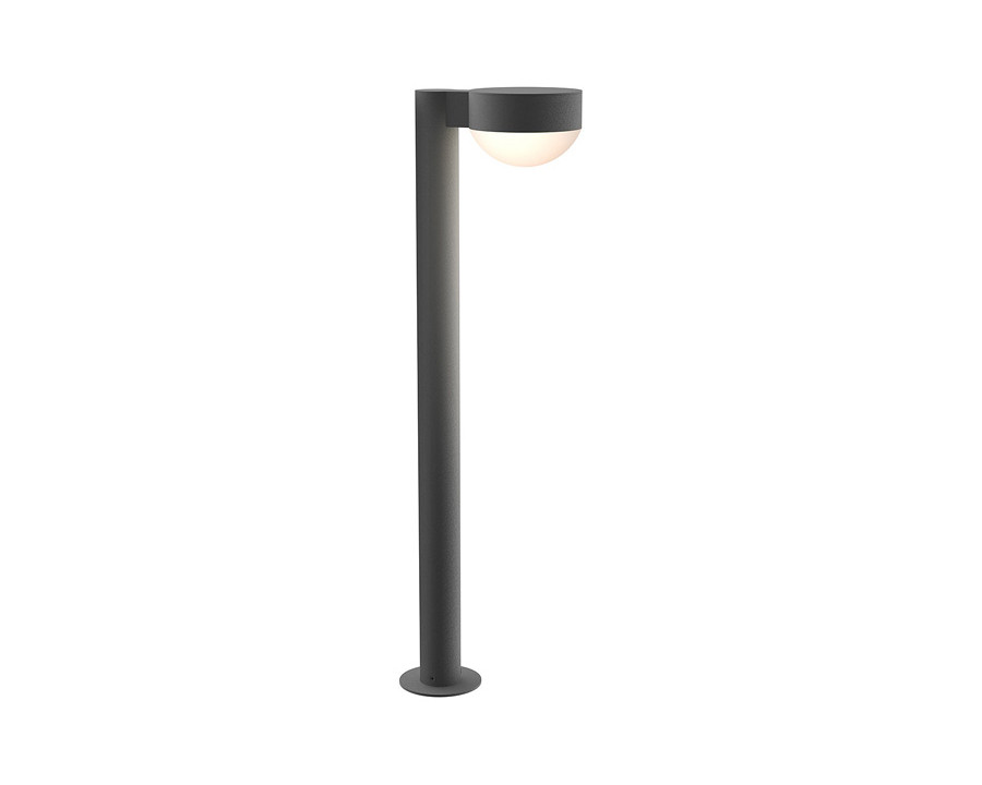 Sonneman REALS LED Bollard - Textured Gray, 28", Plate Cap and Dome Lens