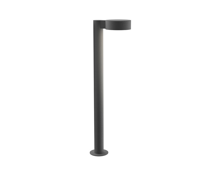 Sonneman REALS LED Bollard - Textured Gray, 28", Plate Cap and Plate Lens