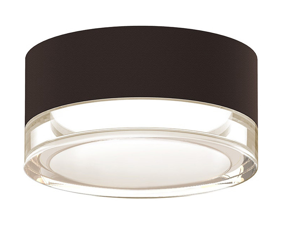 Sonneman REALS LED Ceiling/Wall Mount - Textured Bronze, Clear Cylinder Lens