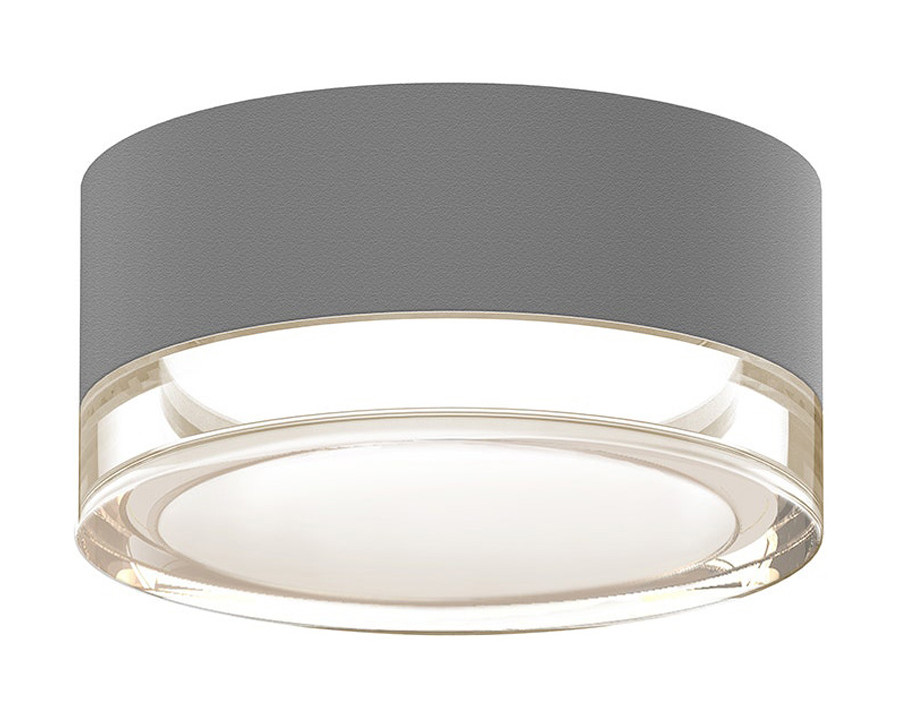 Sonneman REALS LED Ceiling/Wall Mount - Textured Gray, Clear Cylinder Lens