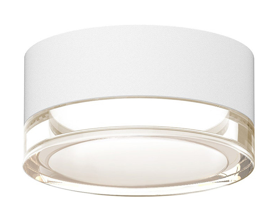 Sonneman REALS LED Ceiling/Wall Mount - Textured White, Clear Cylinder Lens