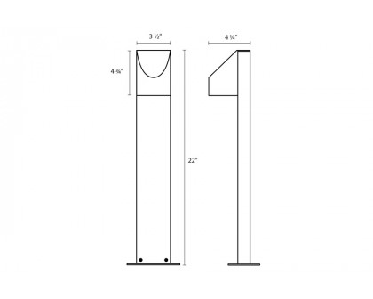 Sonneman Shear LED Bollard - Textured Gray, 22"