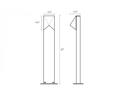 Sonneman Triform Compact LED Bollard - Textured Bronze, 22"