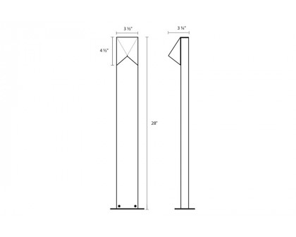 Sonneman Triform Compact LED Bollard - Textured Bronze, 28"