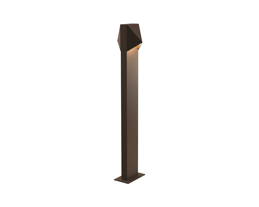 Sonneman Triform Compact LED Double Bollard - Textured Bronze, 28"