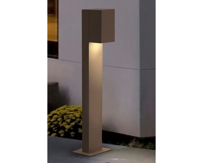 Sonneman Box LED Bollard - Textured Gray, 28"