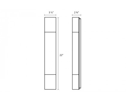 Sonneman Box Column LED Sconce - Textured Gray, 22"