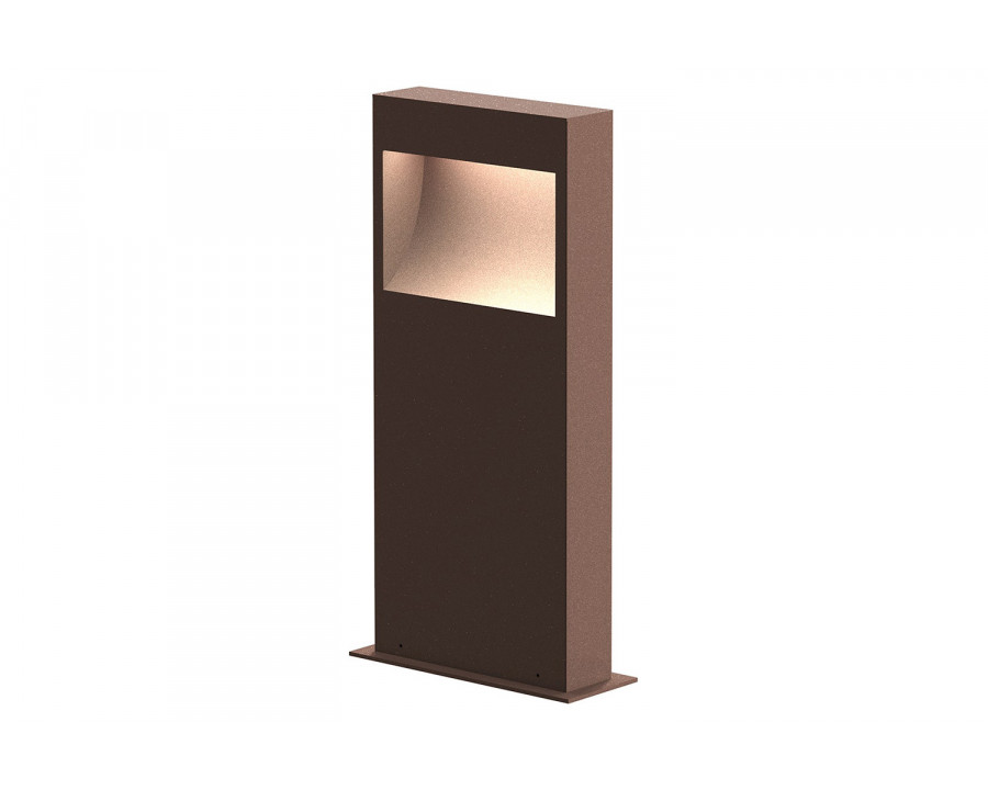 Sonneman Square Curve LED Bollard - Textured Bronze, 16"