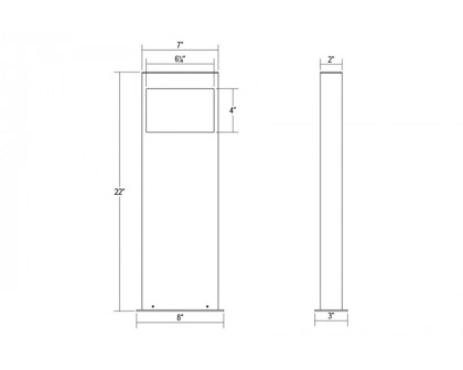 Sonneman Square Curve LED Bollard - Textured Bronze, 28"