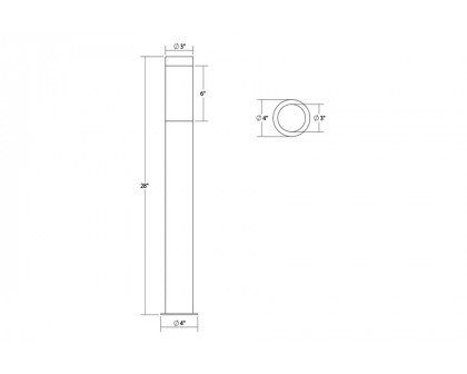 Sonneman Round Column LED Bollard - Textured Bronze, 28"