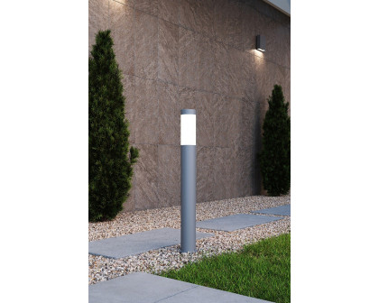 Sonneman Round Column LED Bollard - Textured Gray, 28"