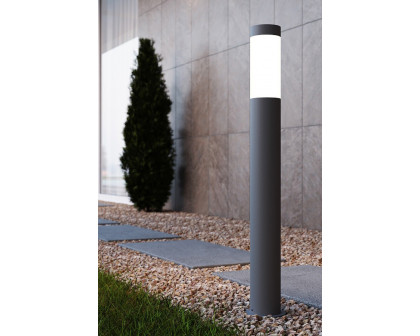 Sonneman Round Column LED Bollard - Textured Gray, 28"