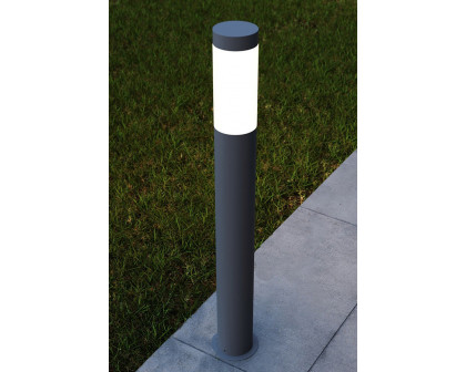 Sonneman Round Column LED Bollard - Textured Gray, 28"