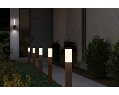 Sonneman Square Column LED Bollard - Textured Bronze, 22"